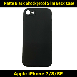 Matte Black Shockproof Slim Back Case For iPhone 7/8/SE Slim Fit Look